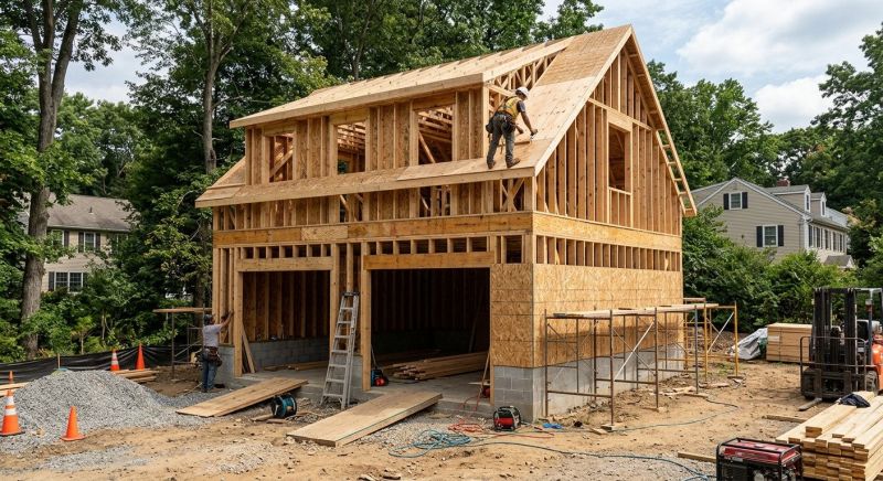 Attached Garage Construction in Conroe, TX