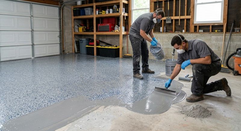 Garage Floor Staining in Raleigh, NC